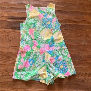 Lilly Pulitzer Gretch Romper Hibiscus Stroll 6 EUC